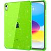 MoKo Custodia per iPad (A16) 11a Generazione 2025, iPad 10a Generazione Custodia 2022 Cover Protettiva in TPU Trasparente Morbido Antiurto e Leggero con Posteriore Trasparente, Verde Menta Glitter