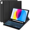 HikerClub Custodia con tastiera per iPad (A16) 11a generazione 2025 da 11 pollici con portamatite, tastiera wireless rimovibile retroilluminata a 7 colori e cover flip stand per iPad 10a generazione