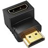 Mr.Gadget's Solutions Mr. Gadget's Solutions® Adattatore HDMI maschio a femmina, convertitore angolare verso l'alto di 90 gradi, prolunga piatta HDMI a forma di L per TV a parete, Roku, PS5, Fire Stick, Chromecast, Switch,