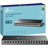 TP-Link Switch di rete desktop Gigabit a 16 porte TL-SG116P, splitter Ethernet PoE+ a 16 porte dedicato, budget di potenza totale 120 W, trasmissione fino a 250 m, switch PoE design fanless, involucro
