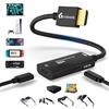 Guermok Adattatore HDMI-USB-C per Occhiali AR, Convertitore AR 4K@60Hz con Riproduzione e Ricarica, DC 5V, compatibile con XREAL, RayNeo, Rokid, Switch2/1, Monitor Portatili (Nero)