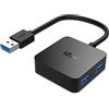 ICZI Hub USB con varie porte. 4 puertos negro