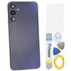 Double Sure Cover posteriore nera di ricambio per Samsung Galaxy A15 con adesivo pretagliato cornice fotocamera posteriore e copertura in vetro e kit di strumenti di installazione