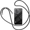 XTCASE Cover per Xiaomi Redmi Note 14 5G con Cordino, Trasparente Custodia con Laccio Collo Tracolla Corda Cinghia, Ultra Sottile Morbido TPU Silicone Antiurto AntiGraffio Case, Nero
