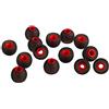 Xcessor (L 7 paia (14 pezzi) di ricambio in silicone per auricolari di grandi dimensioni, auricolari di ricambio per cuffie in-ear popolari, nero/rosso