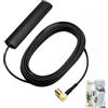 XINML Antenna DAB DAB+ per auto con guadagno di 5dBi, cavo da 3 m, antenna radio digitale con amplificatore di segnale, adattatore SMB, antenna a disco per vetro, metallo, plastica, antenna universale per