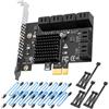 GLOTRENDS SA3112-C Scheda di espansione PCIe X1 SATA a 12 porte con cavi SATA e di alimentazione, compatibile con Windows, Linux, Mac OS, NAS