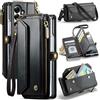Mxinxiu Custodia a portafoglio per Samsung Galaxy Z Fold 3, custodia in pelle per telefono con cerniera, cinturino da polso staccabile e tracolla