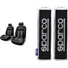 Sparco SPC1018GR Set di 2 Cover Anteriori per Auto, 6 Pezzi, S-Line, Grigio (Individuale) & OPC12120001 Set di Cuscinetti Cinture Nero/Grigio, taglia unica, Set di 2