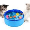 Generico Piscina Pieghevole per Gatti e Cani di Piccola Taglia, Vasca per Animali Domestici in PVC Impermeabile Antiscivolo, Piscina Estiva per Raffrescamento, con 6 Giocattoli Acquatici per Gatti (50 × 10 cm)