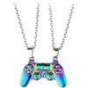 Uoeo Confezione da 2 collane con controller di gioco, magnetiche, abbinate, regolabili, romantiche, in lega, con ciondolo a forma di gamepad, per fidanzata, fidanzato, migliore amico, San Valentino