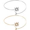 Holibanna 2 Pezzi Bracciali Da Braccio In Oro Per Donne, Bracciale Sole E Luna, Bracciale Da Braccio Per La Parte Superiore Del Braccio