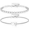 Chriscoco Bracciale Donna Argento Personalizzato Bracciali Con Iniziali Lettera Set Bracciali Acciaio Inossidabile Bracciale Tennis Cuore Braccialetti Per Donne Ragazze