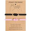 ARICHDUDE Pinky Promise Coppia di braccialetti per 2, braccialetti con nodo infinito per coppie, corda intrecciata regolabile, regali di San Valentino, 8in, Corda, Nessuna pietra preziosa