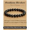 Landorilo Bracciale in Pietra Preziosa Naturale Fatto a Mano 19 cm Elastico per Donna Uomo, 8MM Pietre Gemme Rotonde Altamente Lucide Bracciali Yoga, Braccialetti Chakra Ossidiana Bicolore