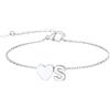 FindChic Cuore Bracciale Donna, Braccialetto Donna in Acciaio Inox, Bracciali Alfabeto Lettera S