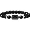 Oneress - Braccialetto zodiacale per uomini e donne, 8mm pietra naturale in agata nera, costellazione, segno zodiacale, oroscopo, 12 costellazioni, cilindro, ciondolo, bracciale di preghiera e