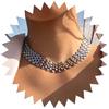Wendalern Collana a catena grossa in argento, semplice, con catena geometrica spessa, collana da tavolo, stile hip hop, per donne e ragazze