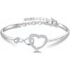 HolidayQbee Bracciale Donna Argento con Cuore e Infinito - Bracciale Elegante con Zirconi Resistenti alla Scoloritura - Accessorio Romantico per Ogni Occasione