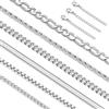 ADRAMATA 6 Pezzi collane uomo acciaio inossidabile Oro Argento Collana Catene Cuban Link, Rope, Box, Figaro, Herringbone e Wheat - Lunghezza 40/45/50/55/60 cm - Regalo Uomo Ragazzo