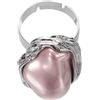 sourcing map Anello da donna con perle finte, regolabile, irregolarità, aperto, vintage, impilabile, Lega di acciaio, Nessuna pietra preziosa