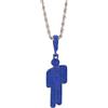 Ticome Collana da uomo e donna con diamanti umani colorati, in acciaio inossidabile, stile hip hop, cattivo ragazzo cattivo, collana testa obliqua, accessori alla moda brillanti