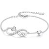 Suyi Braccialetto da donna per 16° 18° 30° compleanno, con cuore delicato e infinito, 21 cm, Metallo, lega