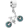 SBI Jewelry Ciondolo a forma di bicicletta rosa e blu, compatibile con braccialetti Pandora con zirconia cubica, per donne e ragazze, ciclismo, mountain bike, mamma, figlia, sorella, compleanno,