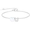 FindChic Cuore Bracciale Donna, Braccialetto Donna in Acciaio Inox, Bracciali Alfabeto Lettera U