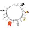 QKEOISUD Bracciale per fan di Michael Jackson da uomo, collezione memoriale di gioielli classici del re della danza mondiale, bracciale con ciondolo a elemento distintivo ispirato alla firma di