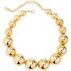 BSLVWG Collana punk con grandi perline, collana girocollo leggera con catena ovale grossa, collana esagerata, girocollo a sfera, gioiello hip hop per donne e ragazze, Metallo