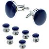 EETU SpacMirrors, set di 8 gemelli e borchie da uomo, blu, per matrimonio, San Valentino, festival, compleanno, anniversario, regalo di laurea