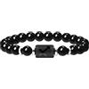 Oneress - Braccialetto zodiacale per uomini e donne, 8mm pietra naturale in agata nera, costellazione, segno zodiacale, oroscopo, 12 costellazioni, cilindro, charm, bracciale di preghiera e