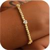 TINGN Bracciali di perle da donna placcati in oro 14 carati, estensibili, realizzati a mano, con palline, graziosi ciondoli, impilabili, a forma di croce, a forma di cuore, rotondi, con zirconi, idea