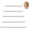 6ixGosh Set di 5 piercing per naso in acciaio chirurgico, con doppia narice, per donne e uomini, nero, oro, argento