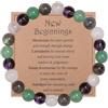 AWARDSEN Braccialetto da donna con perline di cristallo da 8 mm, pietra naturale semi preziosa, elastico, regalo per yoga, con carte spirituali, 8 mm, Pietra, Nessuna pietra preziosa