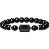 Oneress - Braccialetto zodiacale per uomini e donne, 8mm pietra naturale in agata nera, costellazione, segno zodiacale, oroscopo, 12 costellazioni, cilindro, charm, bracciale di preghiera e