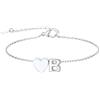 FindChic Cuore Bracciale Donna, Braccialetto Donna in Acciaio Inox, Bracciali Alfabeto Lettera B