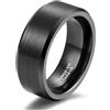 Epinki Anello Anniversario in Tungsteno per Donna e Uomo 8mm, Semplice Spazzolato Nero Anelli Gioielli Fedi Nuziali Misura 31
