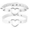 sourcing map Girocollo a spillo, collana girocollo a forma di cuore, con borchie, gotico, punk, grunge, emo, accessorio gotico, regolabile, da donna, bianco, 2 pezzi