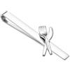 Asienice Fermacravatta in Argento per Uomo con Forchetta e Coltello Clip per Cravatta per Uomo Accessori Divertenti