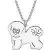 YAYAKO Acciaio Inossidabile Golden Retriever Cane Collana Ciondolo a Catena Collana in Oro 18K Regali Cane per Gli Amanti dei Cani Donna Ragazze (Bichon Frise Argento)