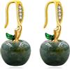 Uloveido Set di orecchini da donna a forma di mela con pietra naturale, graziosi orecchini pendenti a forma di mela, regalo di apprezzamento per insegnanti, Zirconia cubica, Zirconie sintetico