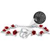 Uloveido Romantic Love Gifts - Braccialetto con 100 lingue diverse, con scritta I Love You, con 10 rose e fiori, con catena regolabile, Acciaio inossidabile, Nessuna pietra preziosa