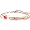 FGT Braccialetto ID per Avviso Medico in Oro Rosa per Uomo Donna Adulti, Gioielleria Medica di Emergenza, Cuore in Acciaio Inox, Bracciale Regolabile a Catena, One Size, Acciaio inossidabile, Non