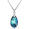 Richapex Collana da donna a forma di goccia Collana in cristallo austriaco blu in argento 925