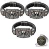 Generico Old Fuckers Club Bracciale intrecciato da motociclista con teschio vintage e fiamma, troppo vecchio per prendersene cura, braccialetto da motociclista gotico, per la famiglia degli uomini (3PC)