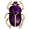 CrownOfRibbons Spilla a forma di scarabeo viola, placcata in smalto, in confezione regalo, Smalto