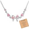 RadiVibe Collana con fiocco da donna, gioielli in oro, regalo dell'amicizia per le donne, collana con fiocco rosa con biglietto, Metallo, Nessuna pietra preziosa