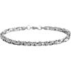 Akzent Bracciale da donna in acciaio inox color argento, lunghezza 19, 20 e 21,5 cm, chiusura a moschettone, 100% impermeabile e delicato sulla pelle | Bracelet for Woman, Eine Grösse, Acciaio